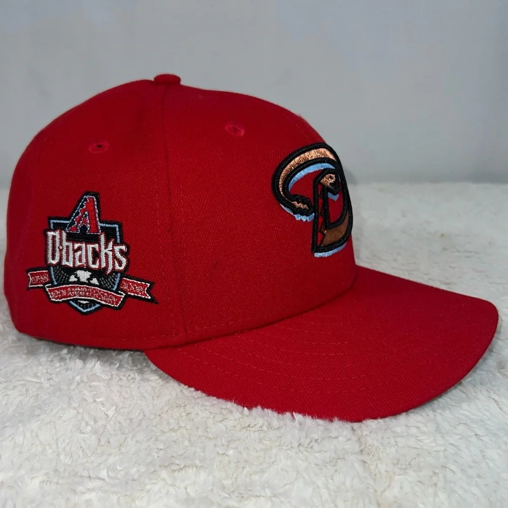 New Era 59Fifty Red Icy AZ Diamondbacks 10th Anniversary Side Patch Fitted Hat